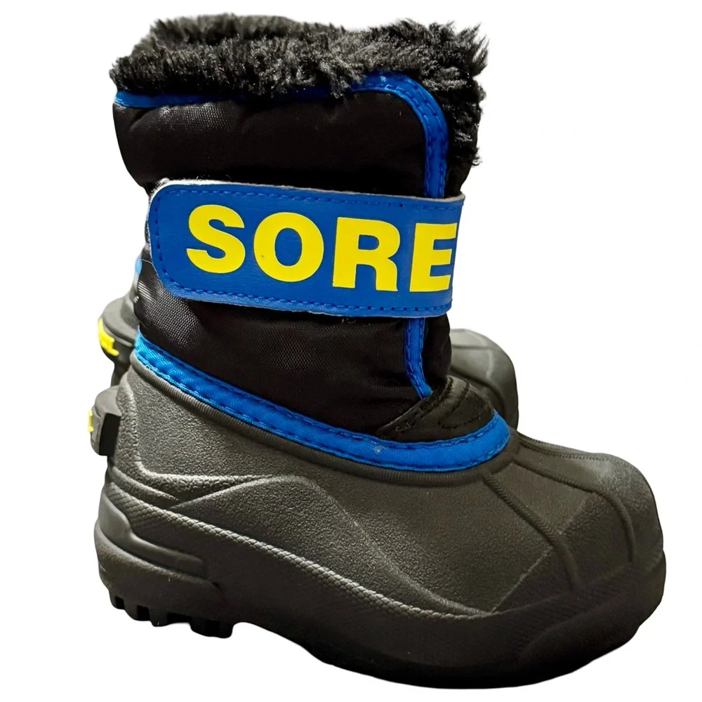 Sorel Snow Commander Kids Fur Lined Winter Snow Boots Size 6
